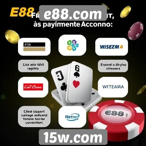 Métodos de pagamento aceitos no e88.com