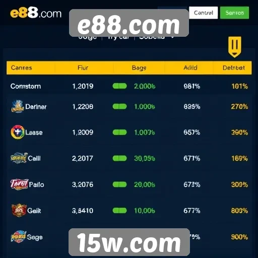 Comparativo de jogos populares em e88.com